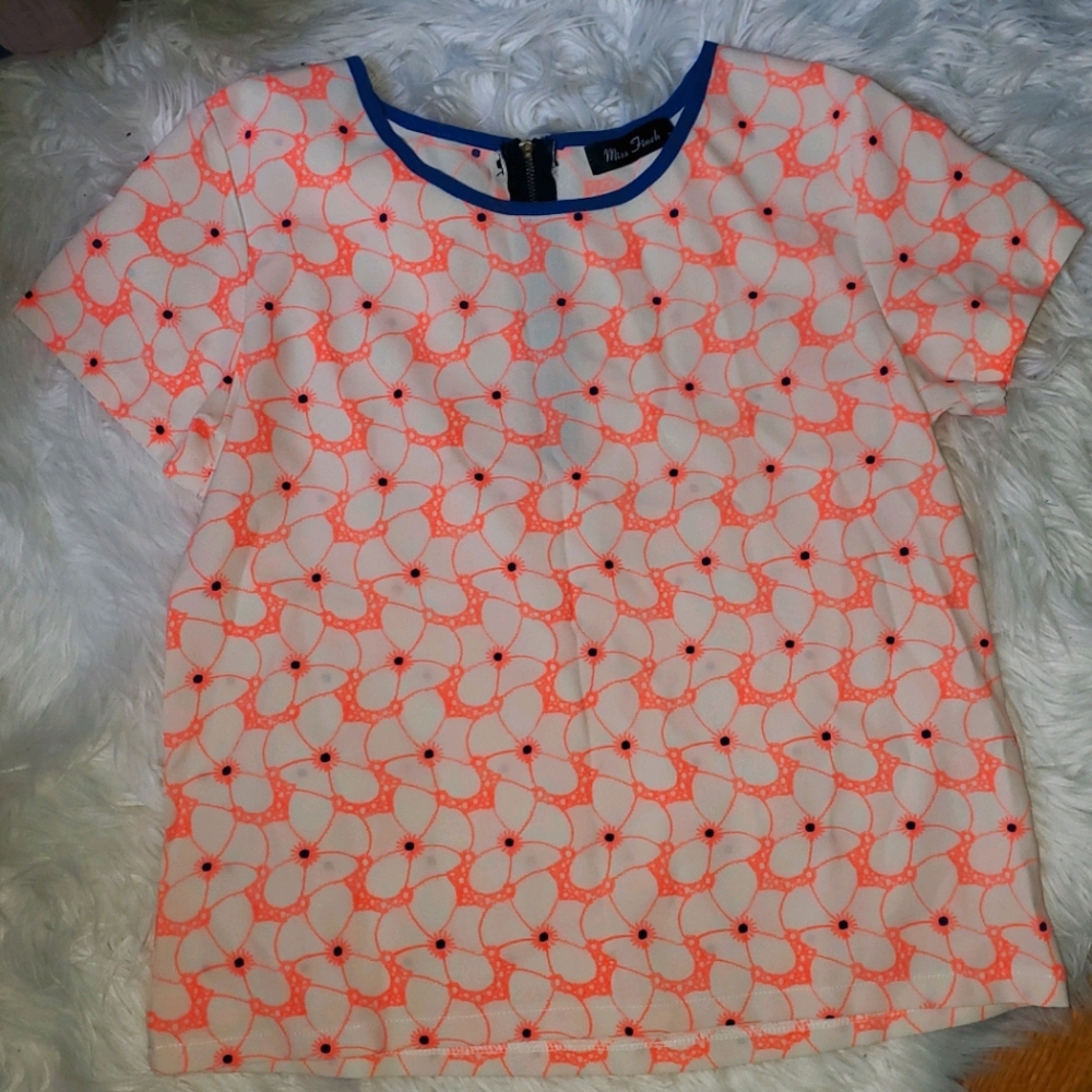 Miss Finch Back Zip Blouse Size S